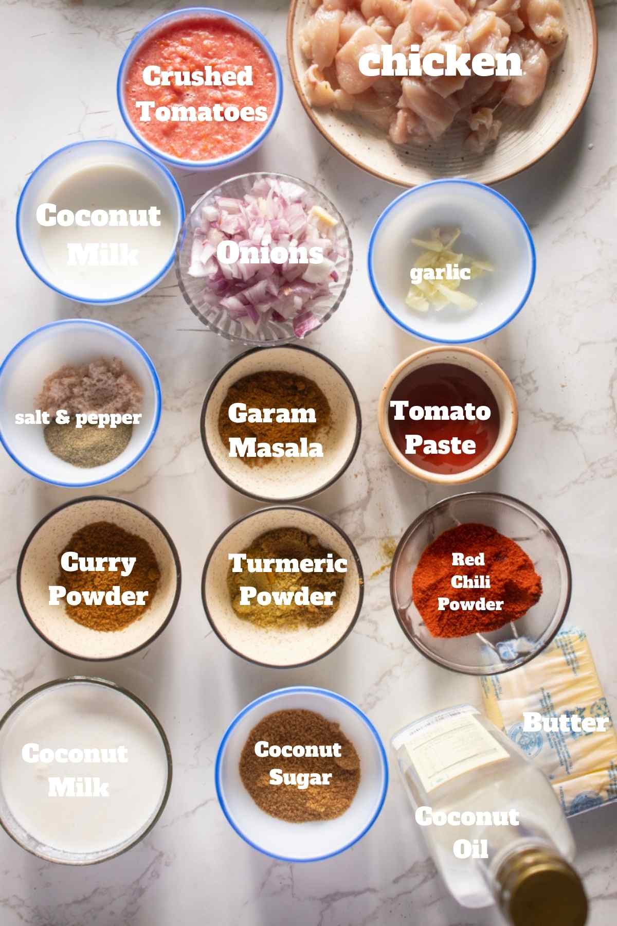 ingredients for slow cooker butter chicken