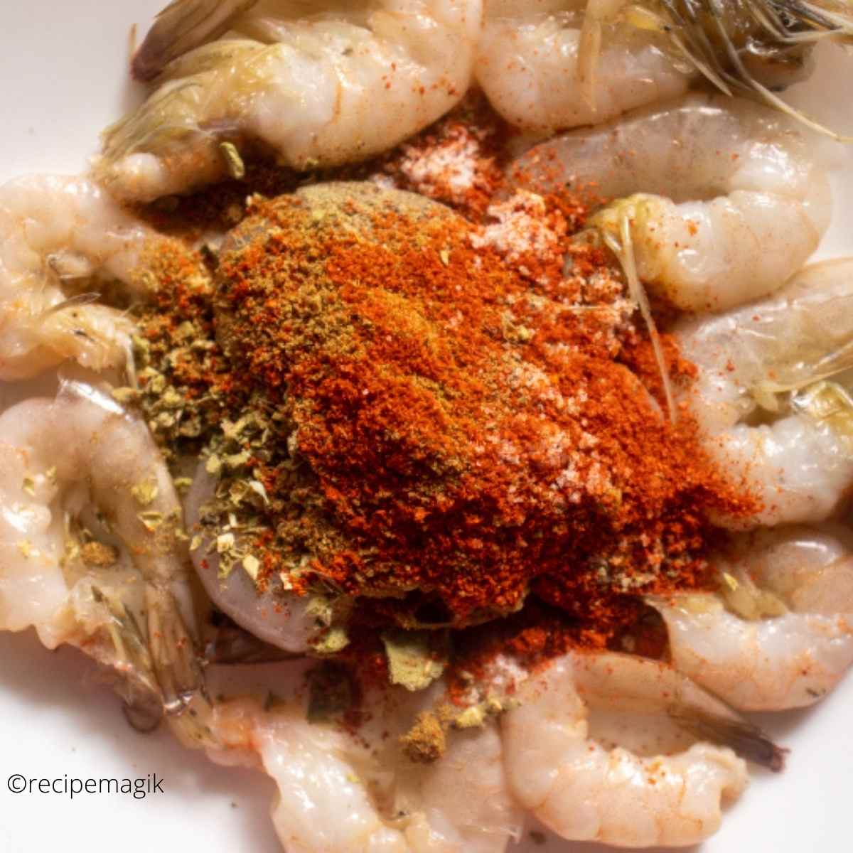 shrimp with spices and brown sugar