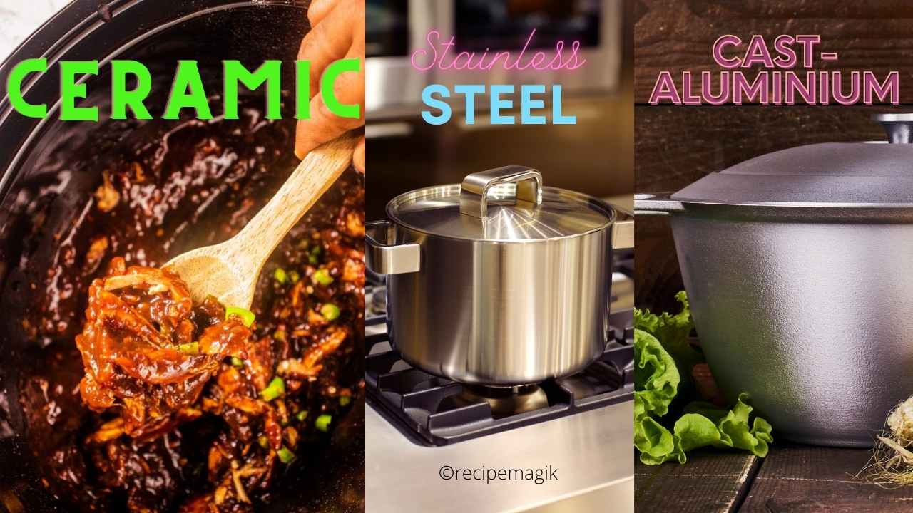 collage of types of slow cooker