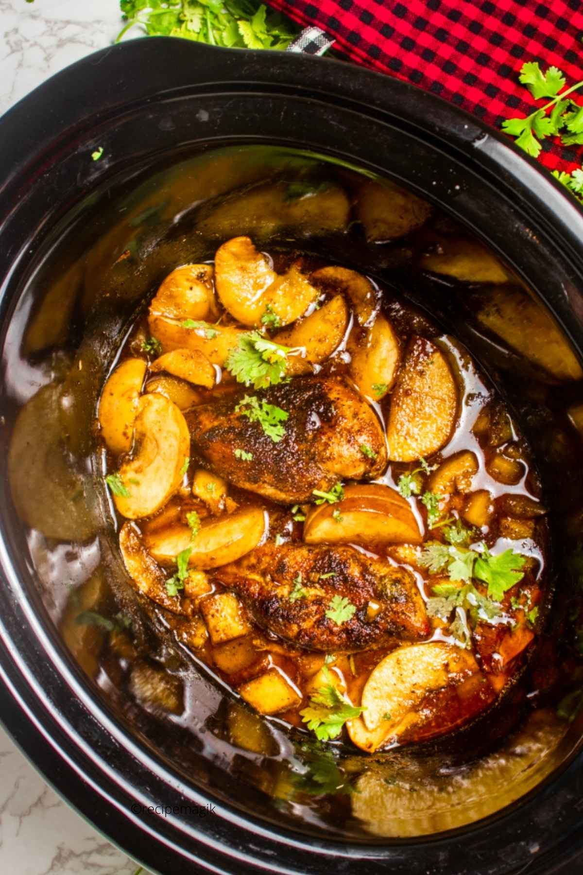 apple and butternut squash chicken in crock pot