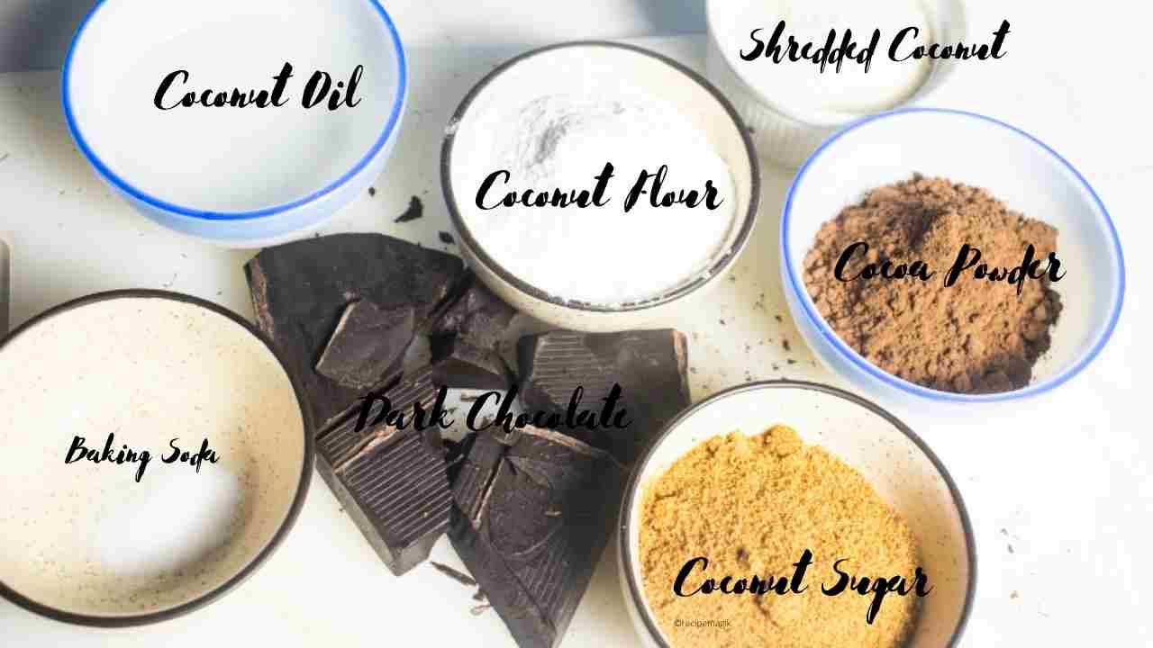 Dark Chocolate Coconut Flour Brownies (Vegan | GF) ingredients