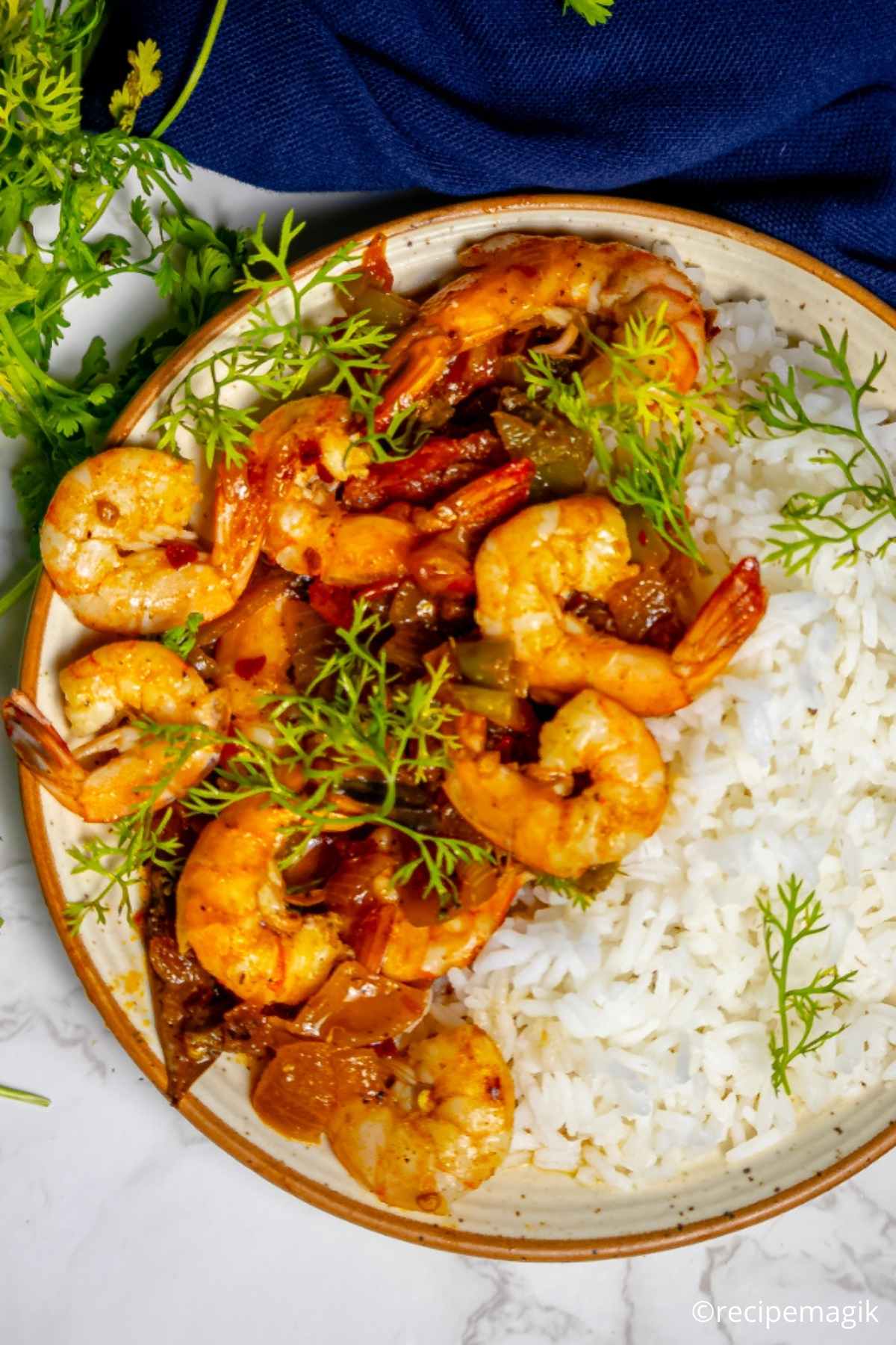 Shrimp Creole served with rice