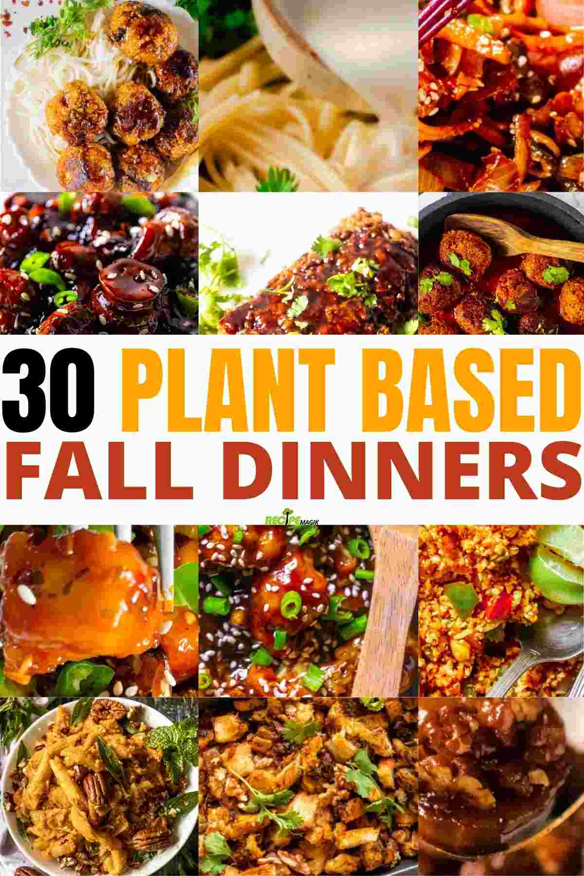 Plant Based Fall Dinners Collage Image