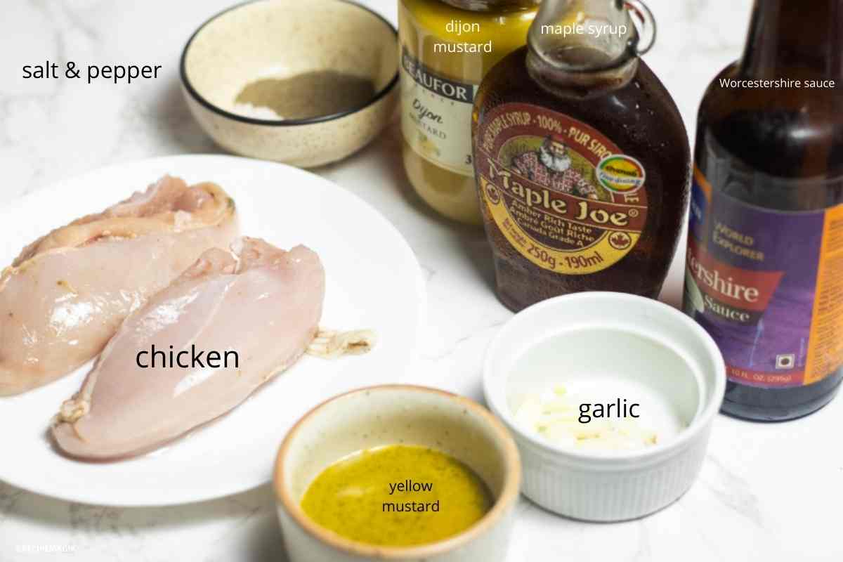 ingredients for maple mustard chicken