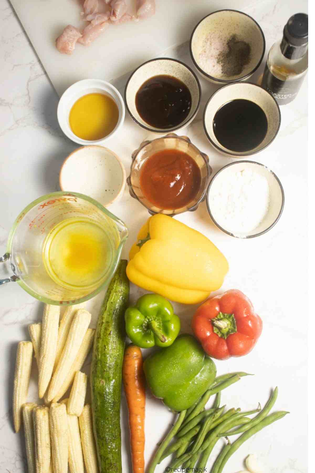 ingredients needed to make Hunan Chicken