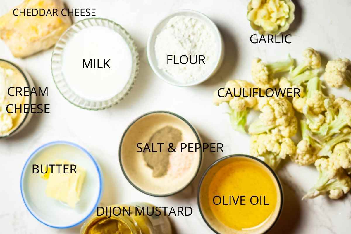 ingredients for cauliflower au gratin