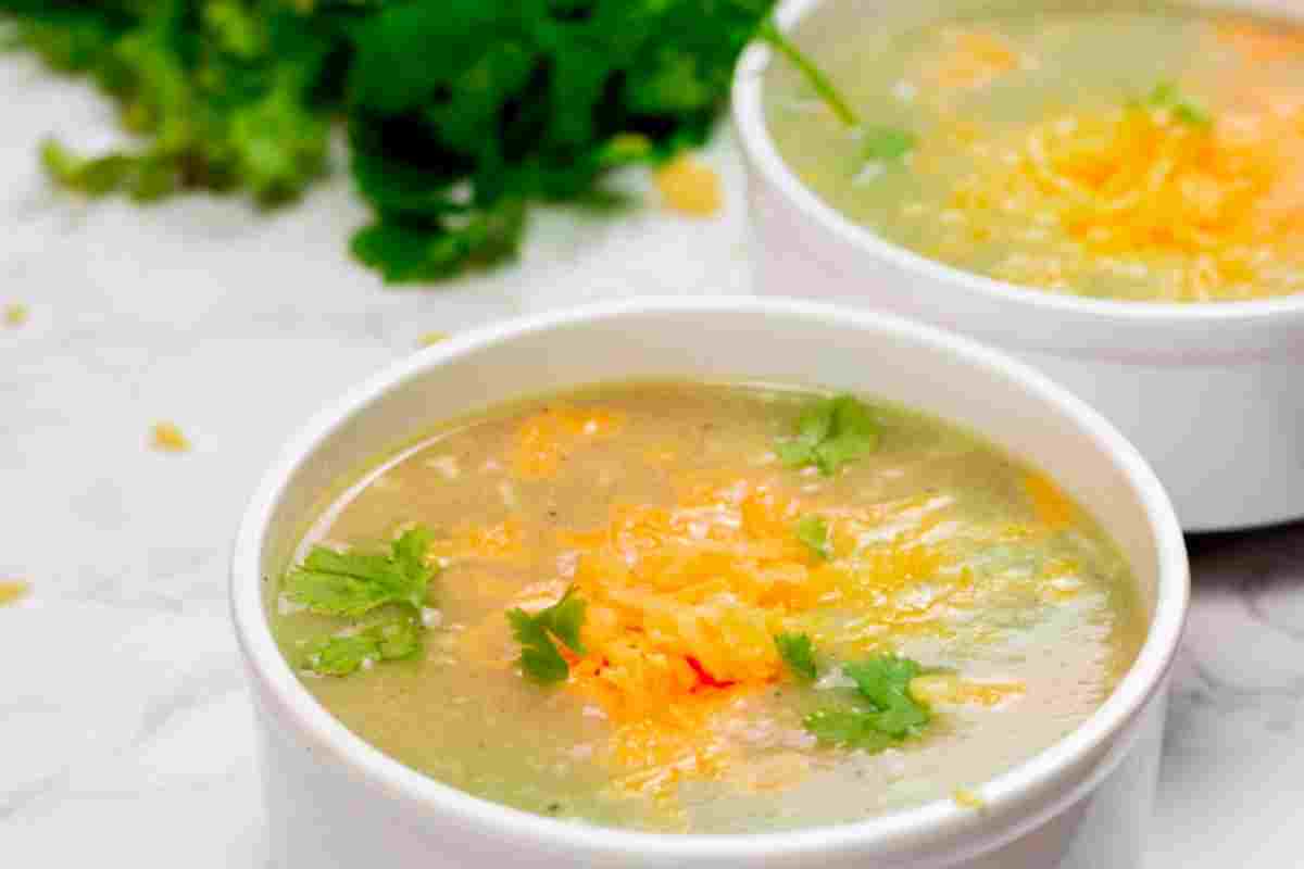 Creamy Potato Soup garnished with parsley