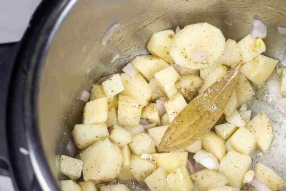 sauteing onion garlic and potatoes
