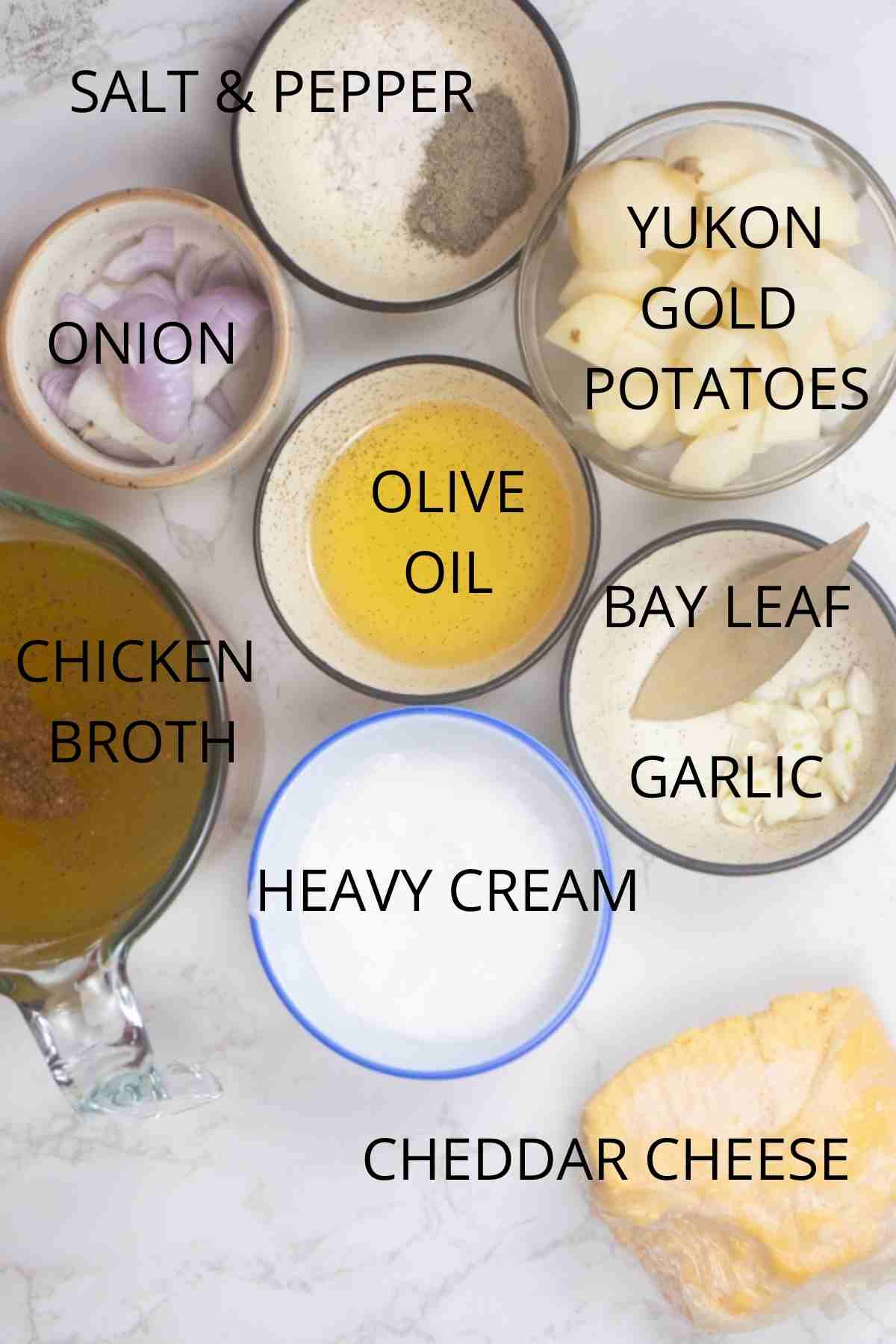 Creamy Potato Soup ingredients