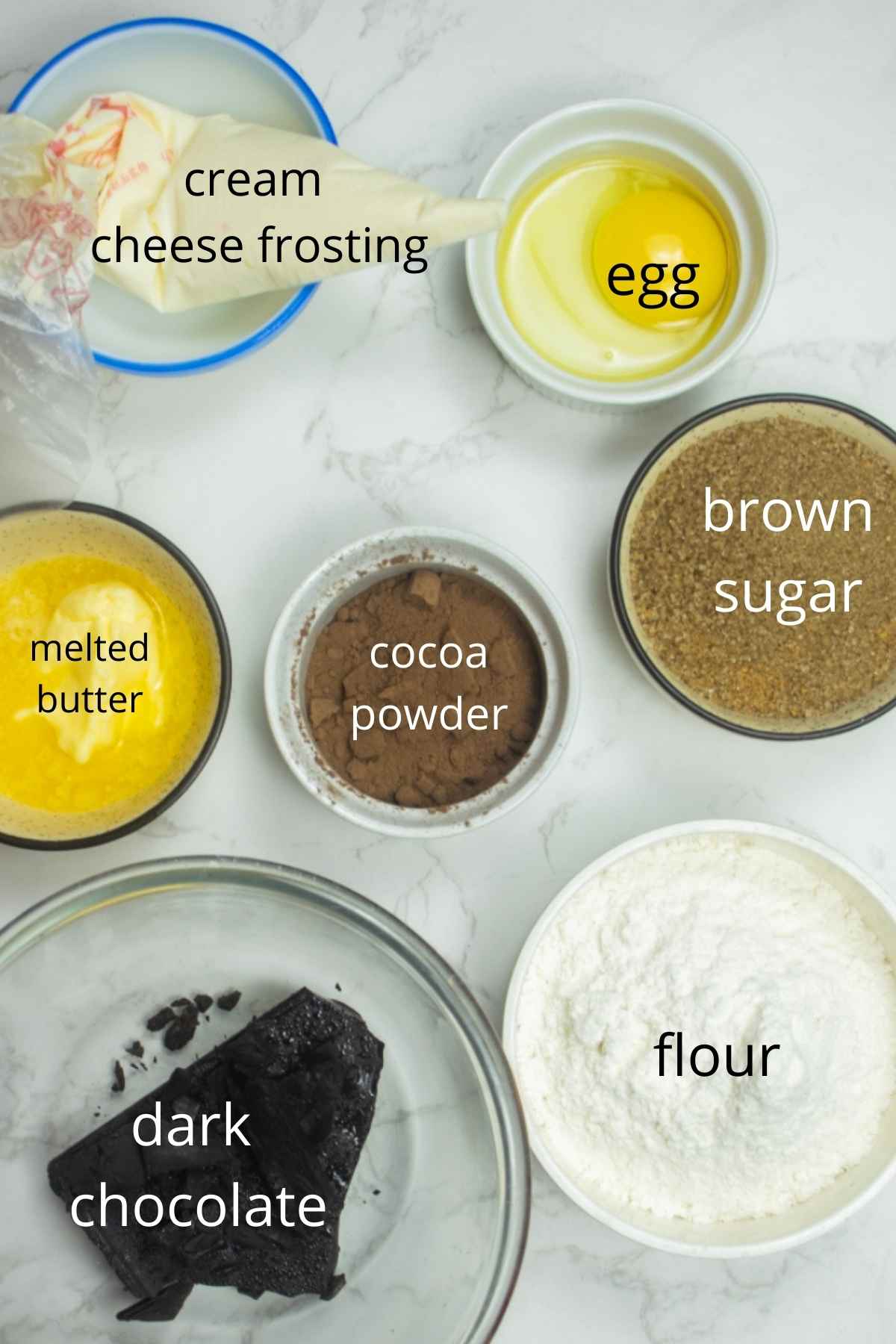 ingredients for mummy brownie