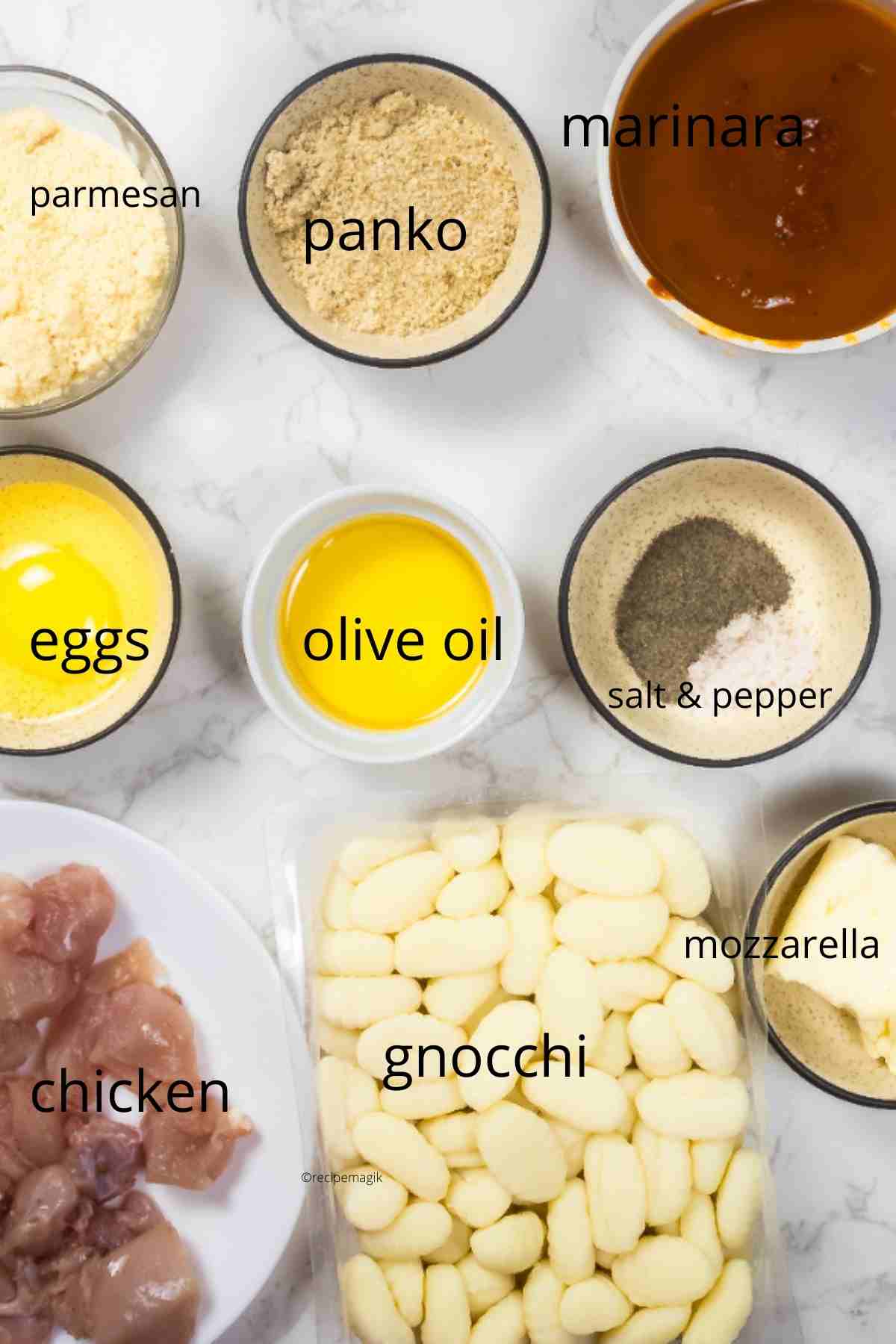 Chicken Parmesan Gnocchi Bake ingredients list