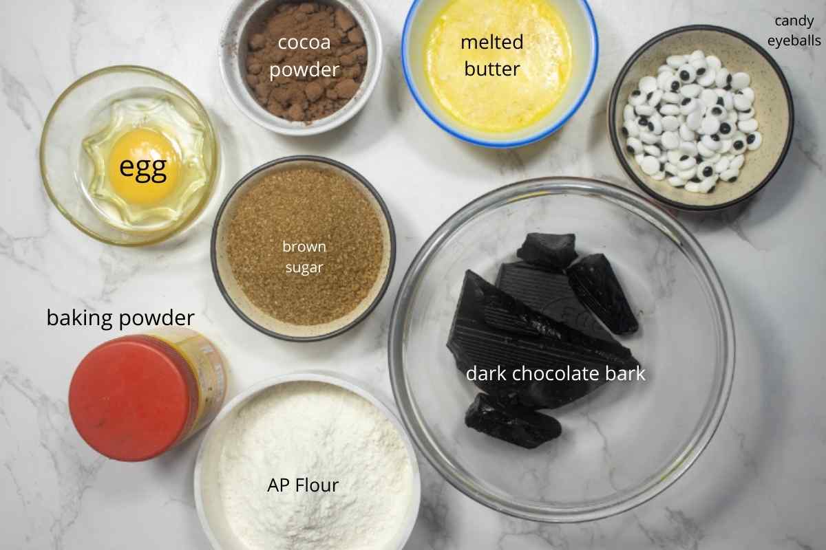 ingredients for halloween brownies