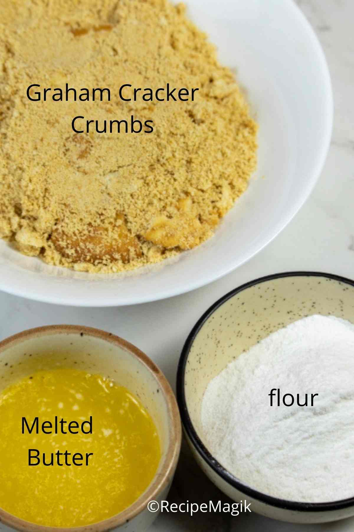 ingredients for mini eggnog cheesecake crust