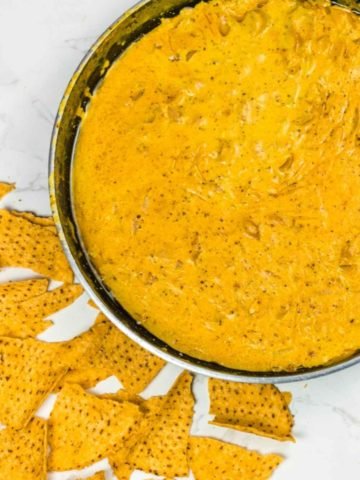 Velveeta Sausage Dip with nacho chips