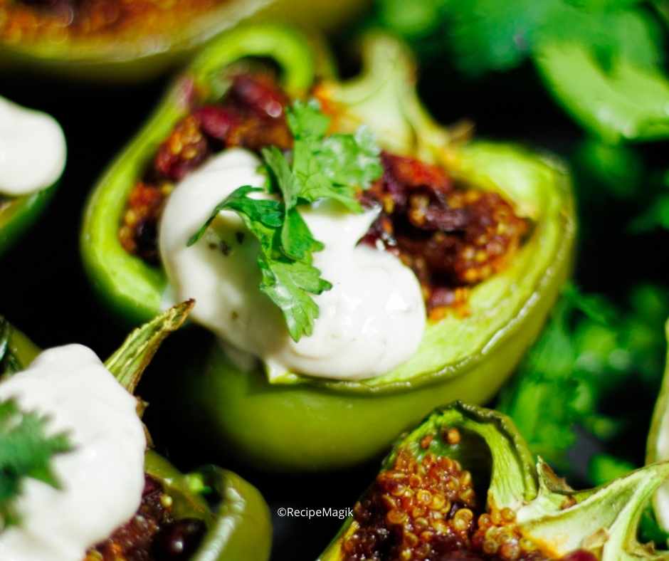peppers stuffed with quinoa and beans 