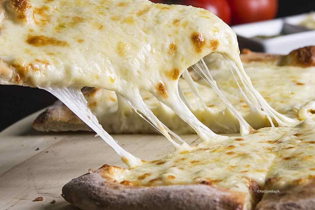 ooey gooey mozzarella cheese in a pizza