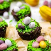 cute easter cupcake with mini easter eggs