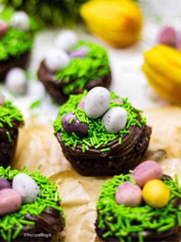 cute easter cupcake with mini easter eggs