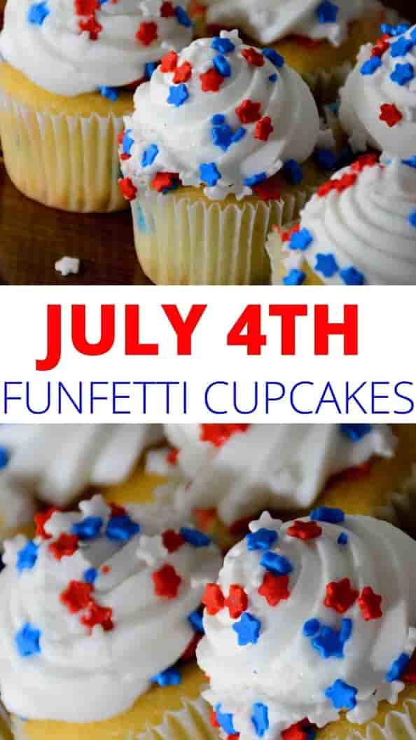 July 4th Funfetti Cupcakes