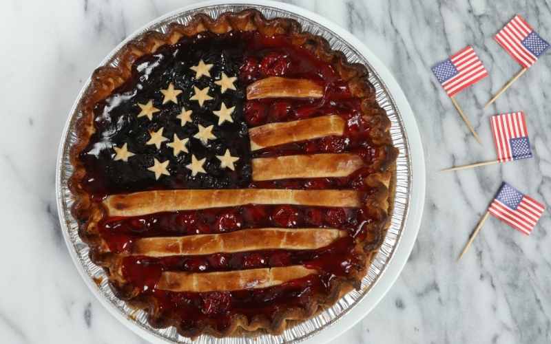 American Flag Cherry Blueberry Pie