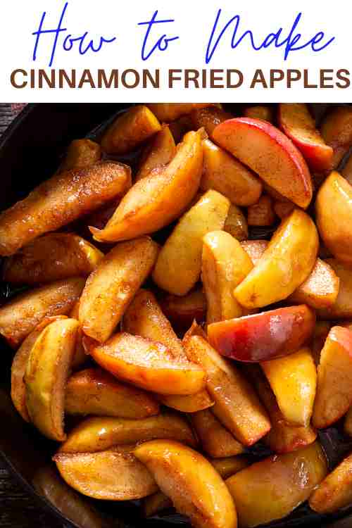 cinnamon fried apples in a skillet