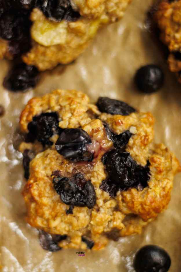 Breakfast Blueberry Protein Cookies