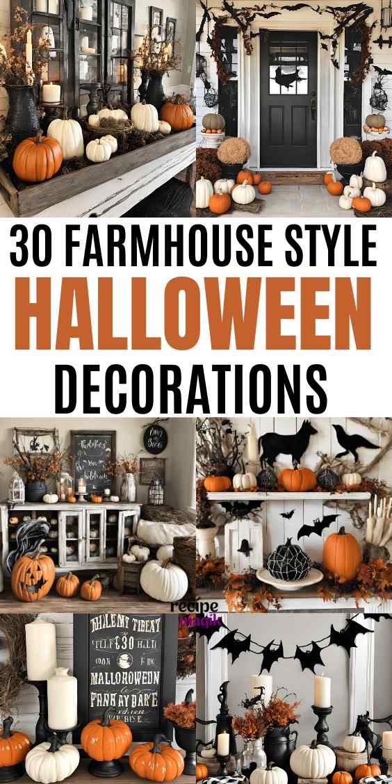 Farmhouse style Halloween decorations