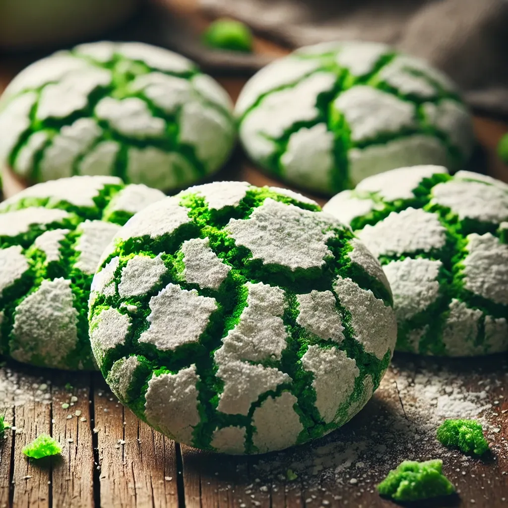 st patricks day crinkle cookies