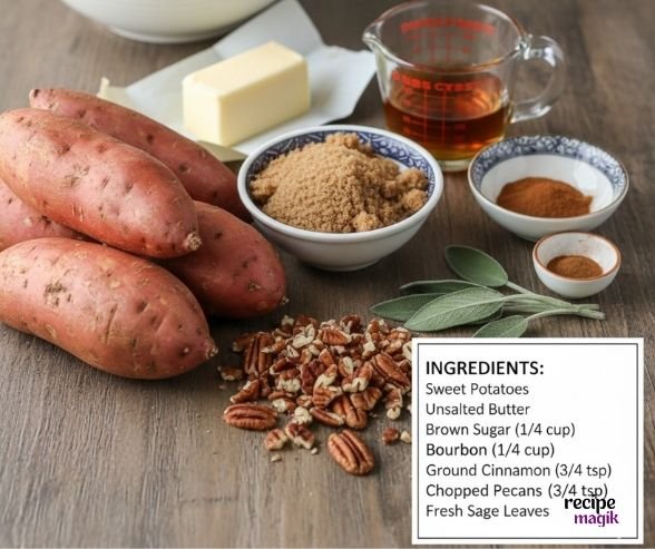 Bourbon Pecan Sweet Potato Casserole ingredients