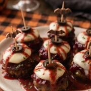 Halloween Eyeball Meatball Appetizers