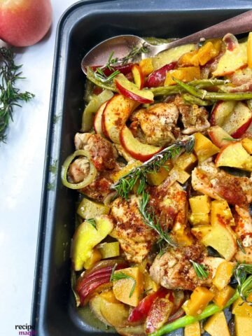 sheet pan chicken thighs with apples and butternut squash harvest chicken sheet pan