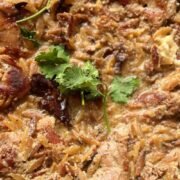 creamy garlic chicken orzo in one pot